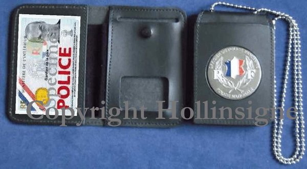Porte carte  combi pour  insigne OPJ, APJ ou 5 cm