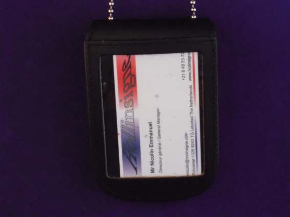Porte carte police tour de cou  3 ID avec insigne OPJ