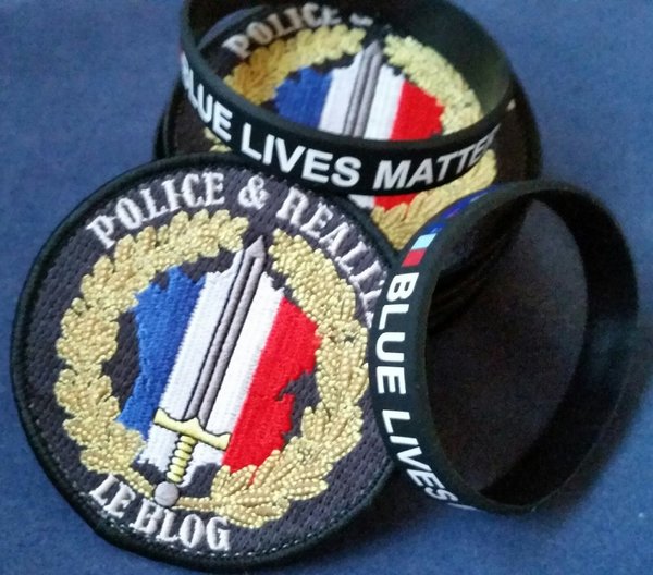 Ecusson Police & réalités Le Blog et bracelet "blue lives matter"