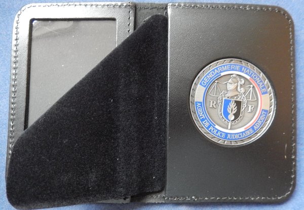 Porte carte "livre" avec insigne  APJA gendarmerie