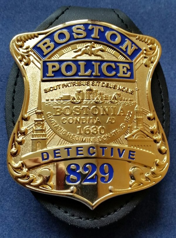 Porte insigne clip avec insigne Boston police Detective
