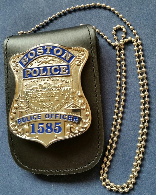 Porte insigne tour de cou avec insigne Boston police officer