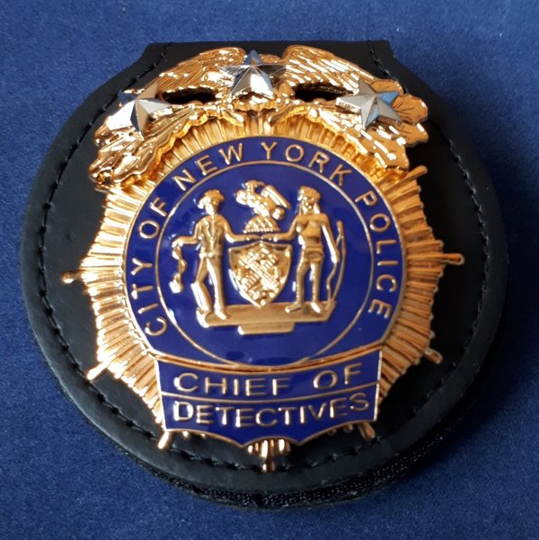 Porte insigne clip Chief of detective NYPD.