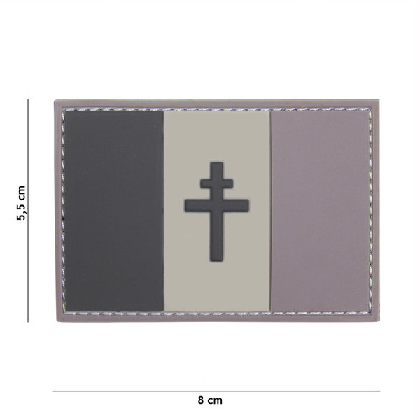 PATCH 3D PVC FRENCH LIBERATE GRIS