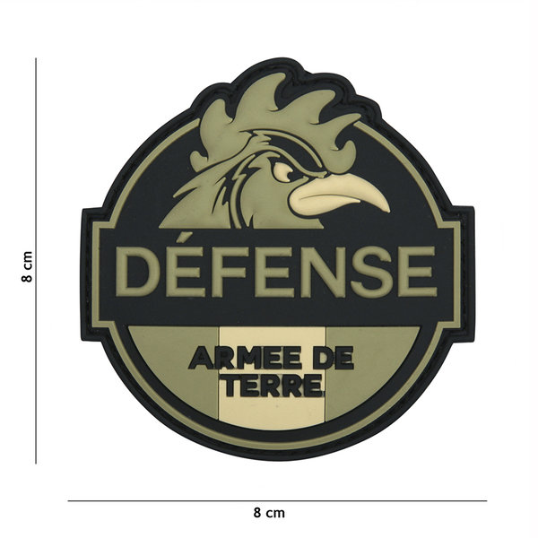 Patch 3D PVC Defense Armee de Terre vert
