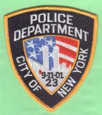 NYPD NYPD 9-11-01 23 Memorial Patch