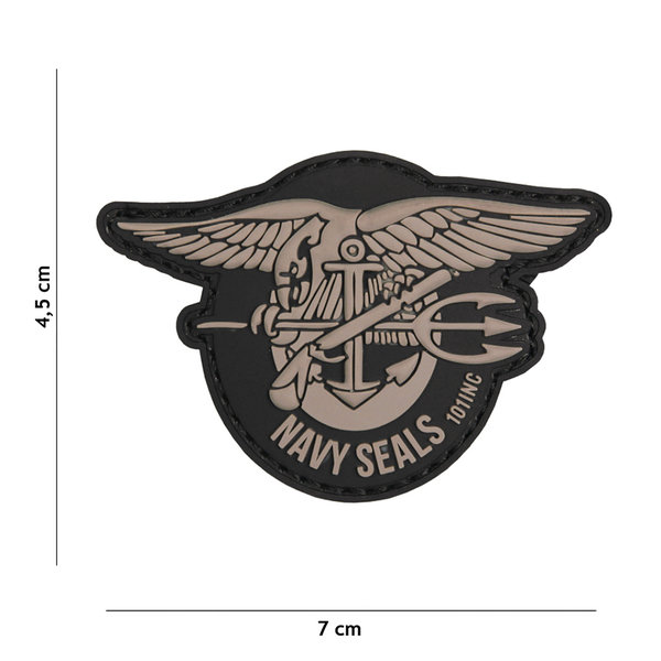 Patch 3D PVC Navy seals gris